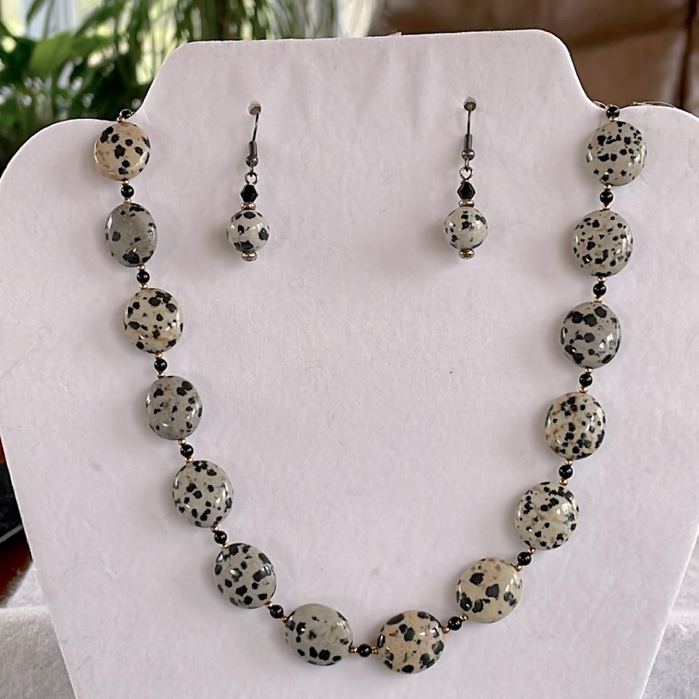 Dalmatian Jasper Necklace & Earrings